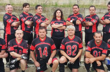 Dani Robles con el equipo de flag